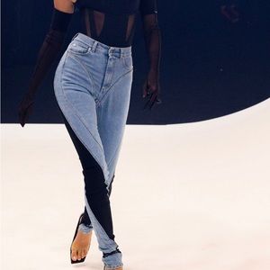 NWT Spiral-paneled Jersey Leggings, Mugler x HM H&M, sz 10